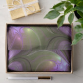 Kleurrijke Abstract Paarse Khaki Fractale Kunst Tissuepapier (Geschenk)