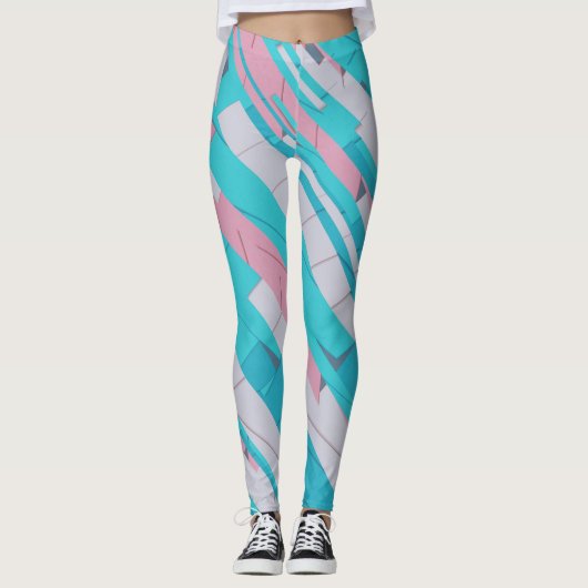 Kleurrijke Abstract Patroon All-over-Print Legging (Voorkant)