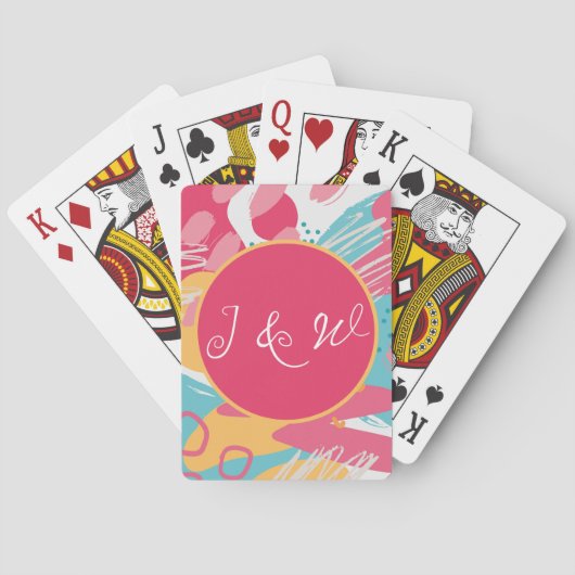 Kleurrijke Abstract Persoonlijke Pokerkaarten (Achterkant)