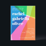 Kleurrijke Abstract Regenboog Foto Bat Mitzvah Fee Kaart<br><div class="desc">Deze moderne Bat Mitzvah uitnodiging heeft een opvallende kleurindeling en strakke typografie voor een frisse, zelfverzekerde viering. Het levendige palet zorgt voor een energieke maar gepolijste look die leuk, eigentijds en leeftijdsadequaat aanvoelt. Ideaal voor families die op zoek zijn naar een modern Joods vieringsontwerp dat eruit springt en toch tijdloos...</div>