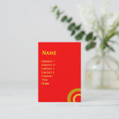 KLEURRIJKE ABSTRACT ROOD GELE CIRKELS VISITEKAARTJE (Staand voorkant)