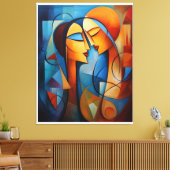 Kleurrijke Abstract Schilderen Paar canvas muur Ar (Insitu (Woonkamer))