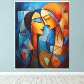 Kleurrijke Abstract Schilderen Paar canvas muur Ar (Insitu (Houten vloer))