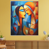 Kleurrijke Abstract Schilderen Paar canvas muur Ar (Insitu (Woonkamer))