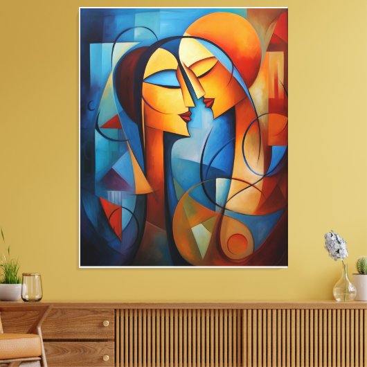 Kleurrijke Abstract Schilderen Paar canvas muur Ar (Insitu (Woonkamer))