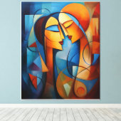 Kleurrijke Abstract Schilderen Paar canvas muur Ar (Insitu (Houten vloer))