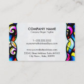 Kleurrijke Abstract Swirls Glas in lood Sjabloon 2 Visitekaartje (Achterkant)