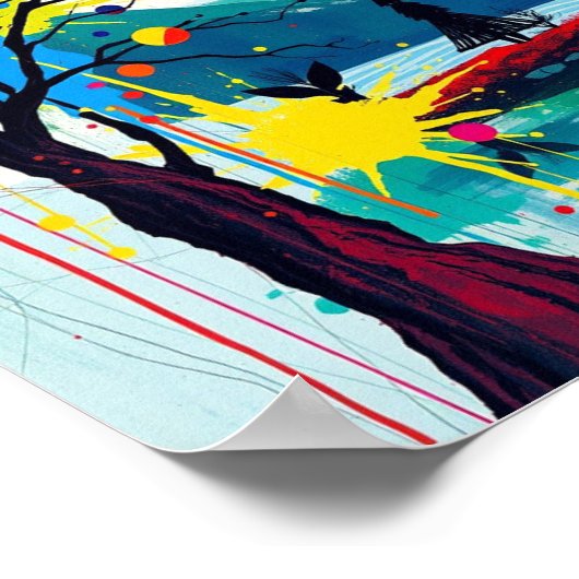 Kleurrijke Abstract van een Tree Poster (Hoek)