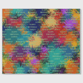 Kleurrijke Abstract Voeg Verjaardag of Pensioen Te Cadeaupapier (Vlak)