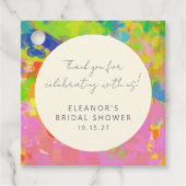 Kleurrijke Abstract Vrijgezellenfeest Custom dank  Bedankjes Labels (Voorkant)