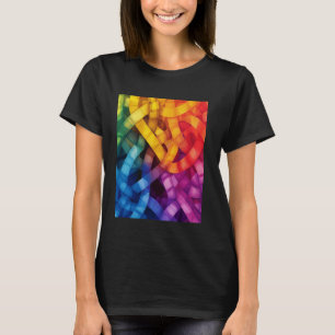 Kleurrijke Abstract Weefkunst T-shirt