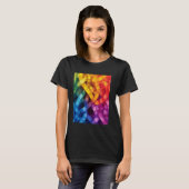 Kleurrijke Abstract Weefkunst T-shirt (Voorkant volledig)