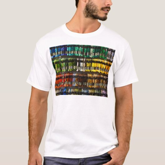 Kleurrijke Abstract Weefsel T-shirt (Voorkant)