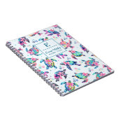 Kleurrijke Abstract Zee Schildpad Monogrammed Bow Notitieboek (Rechterzijde)