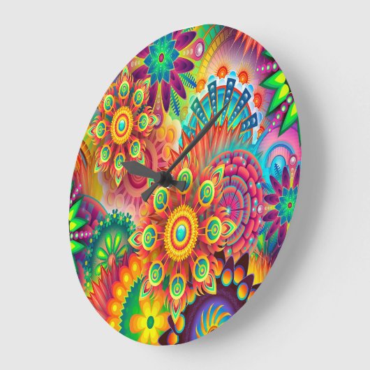 Kleurrijke Abstracte achtergrond Grote Klok (Hoek)