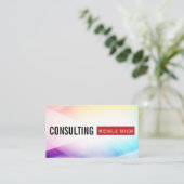 Kleurrijke Abstracte achtergrond | Rode balk Visitekaartje (Staand voorkant)