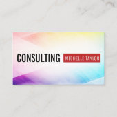 Kleurrijke Abstracte achtergrond | Rode balk Visitekaartje (Voorkant)