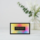 Kleurrijke abstracte achtergrond zwart lijst visitekaartje (Staand voorkant)