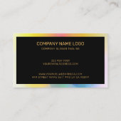 Kleurrijke abstracte achtergrond zwart lijst visitekaartje (Achterkant)