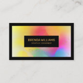 Kleurrijke abstracte achtergrond zwart lijst visitekaartje (Voorkant)