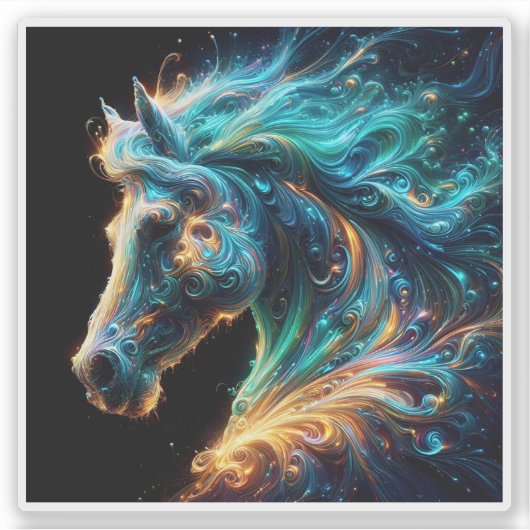 Kleurrijke Abstracte afbeelding van een sierlijk p Sticker (Voorkant)