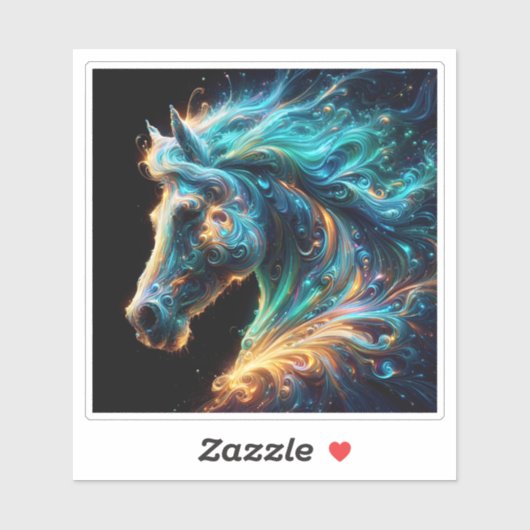 Kleurrijke Abstracte afbeelding van een sierlijk p Sticker (Vel)