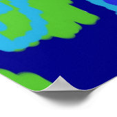 Kleurrijke Abstracte afdrukken in Retrokleuren Poster (Hoek)