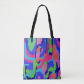 Kleurrijke Abstracte afdrukken in Retrokleuren Tote Bag (Voorkant)