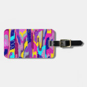 Kleurrijke Abstracte afdrukken met vun Stippen Bagagelabel (Voorkant horizontaal)