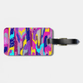 Kleurrijke Abstracte afdrukken met vun Stippen Bagagelabel (Achterkant horizontaal)