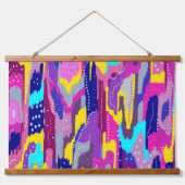 Kleurrijke Abstracte afdrukken met vun Stippen Hangend Wandkleed (Voorkant)