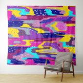 Kleurrijke Abstracte afdrukken met vun Stippen Wandkleed (In Situ (horizontaal))