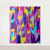 Kleurrijke Abstracte afdrukken met vun Stippen Wandkleed (Voorkant)