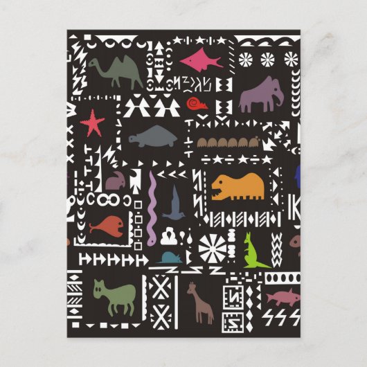 Kleurrijke abstracte Afrikaanse kunst Briefkaart (Voorkant)