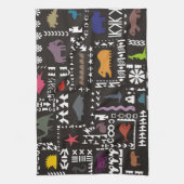 Kleurrijke abstracte Afrikaanse kunst Theedoek (Verticaal)