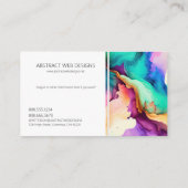 Kleurrijke Abstracte alcoholhoudende inkt vloeibaa Visitekaartje (Achterkant)