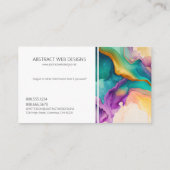 Kleurrijke Abstracte alcoholhoudende inkt vloeibaa Visitekaartje (Achterkant)