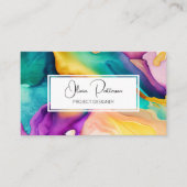 Kleurrijke Abstracte alcoholhoudende inkt vloeibaa Visitekaartje (Voorkant)