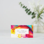 Kleurrijke Abstracte alcoholhoudende inktstijl Visitekaartje (Staand voorkant)