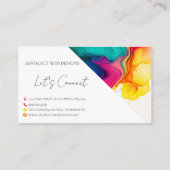 Kleurrijke Abstracte alcoholhoudende inktstijl Visitekaartje (Achterkant)