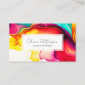 Kleurrijke Abstracte alcoholhoudende inktstijl Visitekaartje (Voorkant)