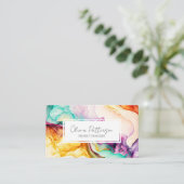 Kleurrijke Abstracte alcoholhoudende inktstijl Visitekaartje (Staand voorkant)