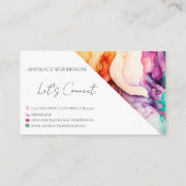 Kleurrijke Abstracte alcoholhoudende inktstijl Visitekaartje (Achterkant)