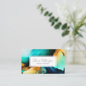 Kleurrijke Abstracte alcoholhoudende inktstijl Visitekaartje (Staand voorkant)