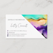 Kleurrijke Abstracte alcoholhoudende inktstijl Visitekaartje (Achterkant)