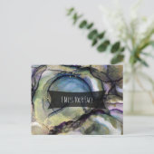 Kleurrijke Abstracte alcoholinkt, ik mis je gezich Briefkaart (Staand voorkant)