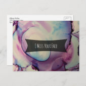 Kleurrijke Abstracte alcoholinkt, ik mis je gezich Briefkaart (Voorkant / Achterkant)