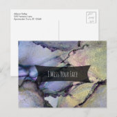 Kleurrijke Abstracte alcoholinkt, ik mis je gezich Briefkaart (Voorkant / Achterkant)