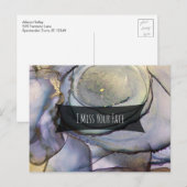 Kleurrijke Abstracte alcoholinkt, ik mis je gezich Briefkaart (Voorkant / Achterkant)