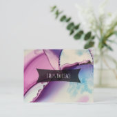 Kleurrijke Abstracte alcoholinkt, ik mis je gezich Briefkaart (Staand voorkant)